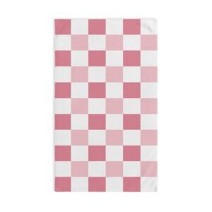 Pink Checkerboard Hand Towel