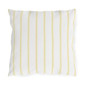 Butter Yellow Herringbone Stripe Outdoor Pillow