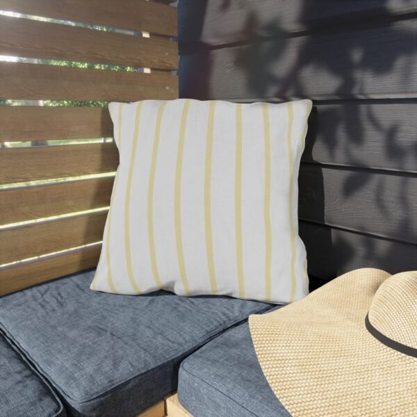 Butter Yellow Herringbone Stripe Outdoor Pillow - Image 6