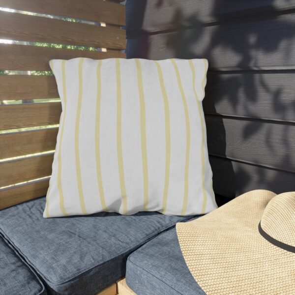 Butter Yellow Herringbone Stripe Outdoor Pillow - Image 10