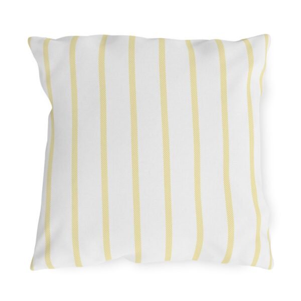Butter Yellow Herringbone Stripe Outdoor Pillow - Image 4