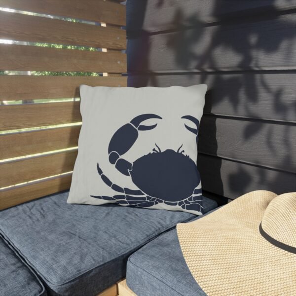 Crab ,Navy Blue, Outdoor Pillow - Image 2